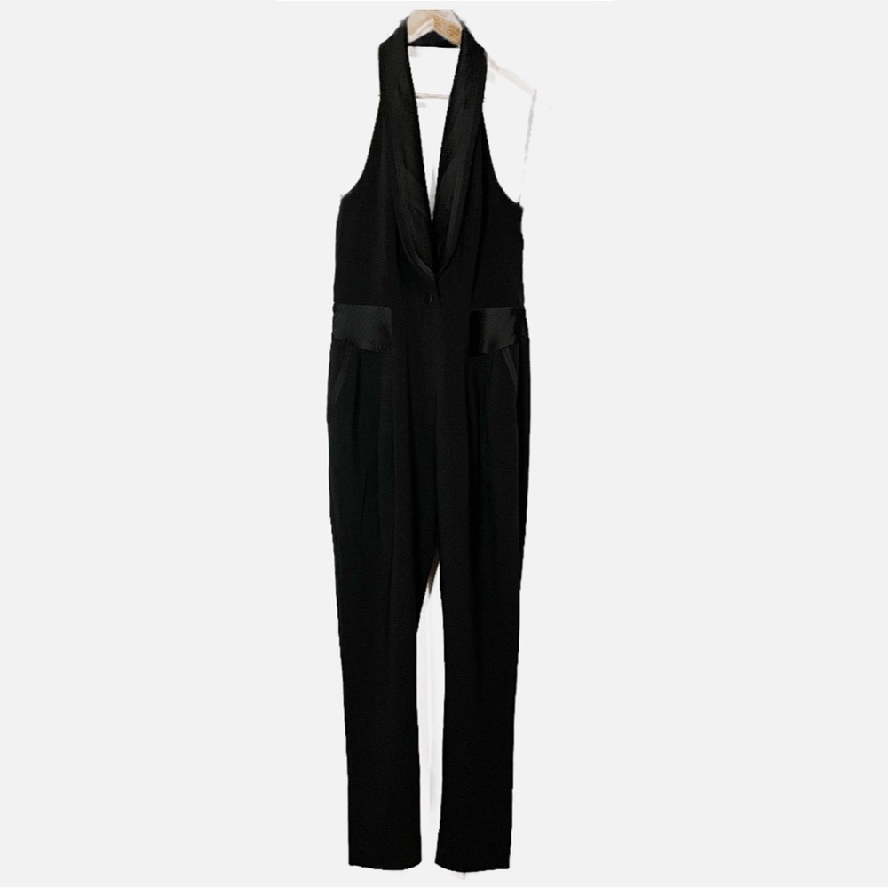 Alice By Temperley Black High Rise Pleated Jumpsuit. Size 10.